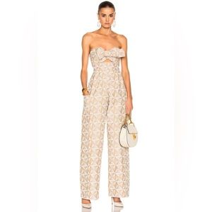 Johanna Ortiz Javari Jacquard Jumpsuit Romper, Size 8